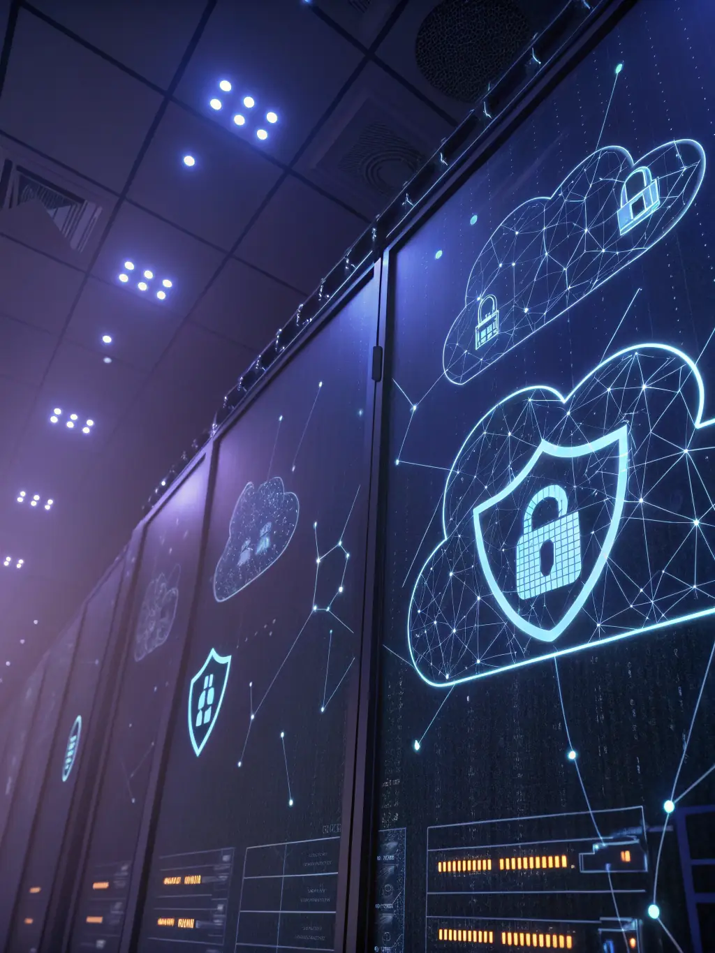 A secure cloud server icon with a lock, representing the secure and centralized data management provided by Tilaus.